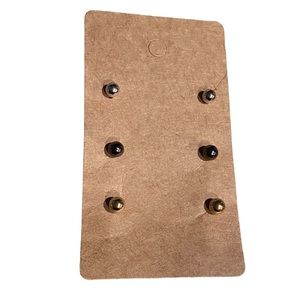 Gold, silver and Gunmetal Gray Round Stud Earrings